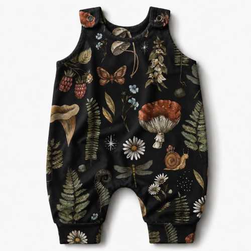 Woodland romper, winter outfit for kids, baby girl romper,  toddler dungarees, baby boy clothes, unisex baby gift, Christmas gift