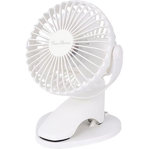 Portable Clip Fan Battery Operated,3 Speeds USB Rechargeable Mini Table Fan with Strong Airflow,360°Rotation Ultra Quiet Personal Desk Fan for Home Office Bedroom Dorm Stroller Camping(White)