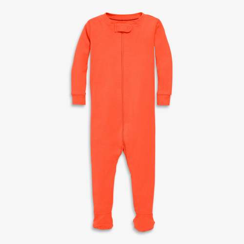 Baby organic zip footie - Clementine / NB