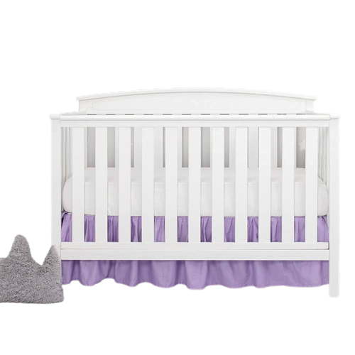 AUQ Crib Skirt Monochrome Design Bed Skirt Dust Defense Dust Ruffle Purple