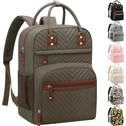 Tenot Diaper Bag Backpack for Women with Insulated Pockets khaki Brown