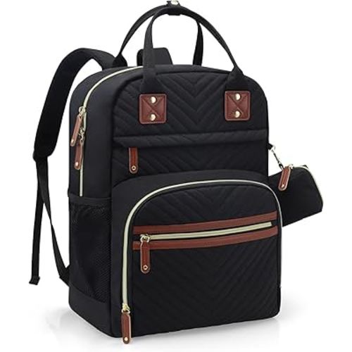 Tuwubi Diaper Bag Backpack, Baby Essentials Travel Tote Bag, Multi function Waterproof Backpacks, Travel Essentials with Stroller Straps & Pacifier Case - Black