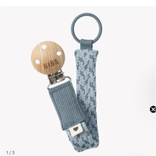 BIBS Pacifier Clip Petrol & Baby Blue | bibsworld.com – Bibsworld store US