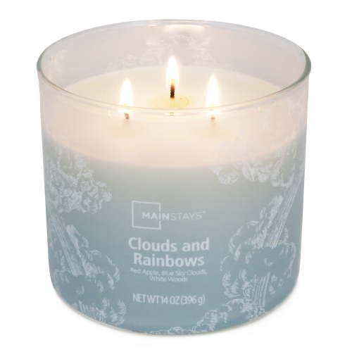 Mainstays 3-Wick Clouds & Rainbows Scented Jar Candle, 14 oz