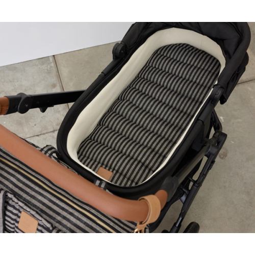 Noir Stripe Universal Linen Bassinet Liner