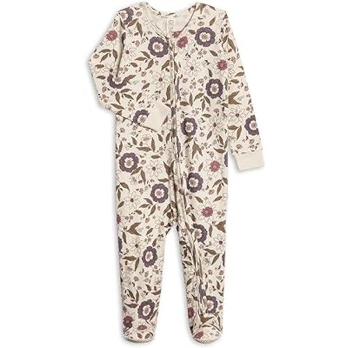 Colored Organics Baby Zip-Up Footed Sleeper with 2-Way Zipper - Newborn Organic Cotton Pajamas
