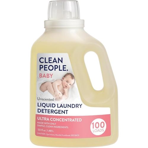 The Clean People Liquid Laundry Detergent - Recyclable Packaging, Stain Fighting - Ultra Concentrated, Laundry Soap - Baby Laundry Detergent, 50 fl oz