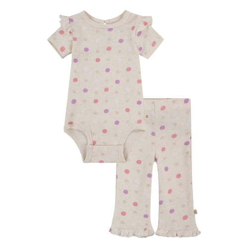 Huggies Baby Girl Butterfly 2pc Organic Cotton Bodysuit and Pant Set, Sizes NB-24M