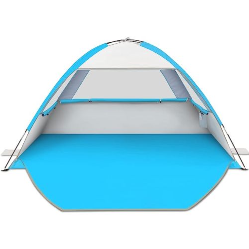 Gorich Beach Tent Sun Shelter for 3/4/6/8/10 Person with UPF 50＋ UV Protection, Lightweight & Easy Setup Beach Shade Canopy, Portable Beach Shade Tent Beach Cabana