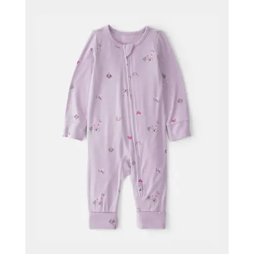 Baby Girl Fairytale 2-Way Zip PurelySoft Sleep & Play Pajama - Purple | Carter's