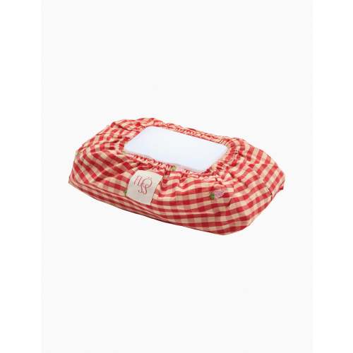 Molly Pineberry Wet Wipe Cover in Red-Pink Berry Gingham