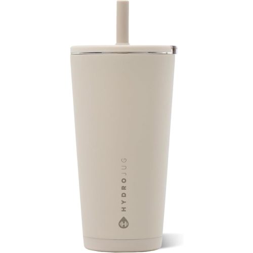 HydroJug Everyday Tumbler 20 oz, Ceramic-Lined Straw Cup, Dune