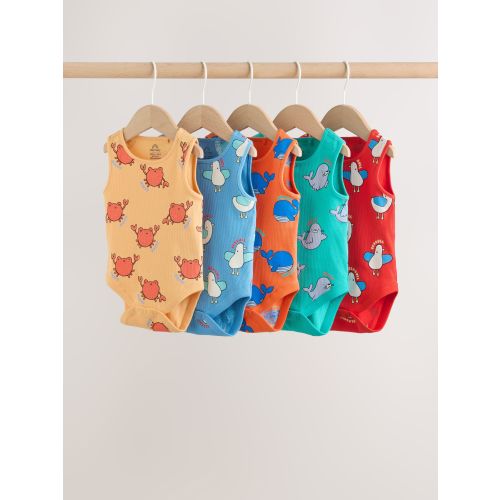 Multi Vest Baby Bodysuits 5 Pack