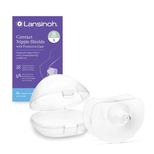 Lansinoh Contact Nipple Shields, 2 Nipple Shields (16mm) and Case HSA/FSA Eligible