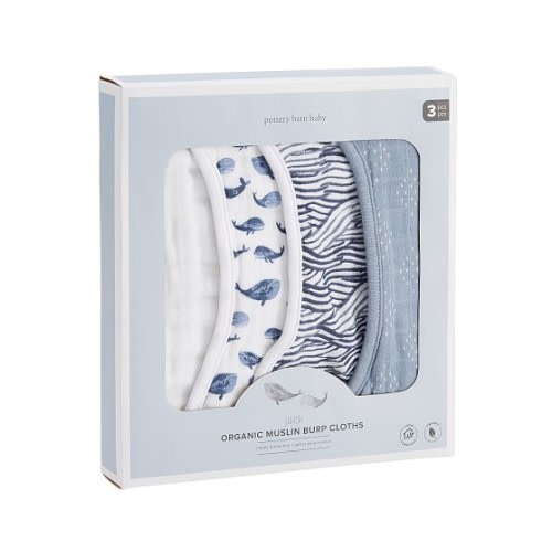 Organic Jack Muslin Burp Cloth, Set of 3 | Pottery Barn Kids