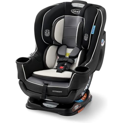 Graco Extend2Fit Convertible Car Seat, Rear and Forward Facing Car Seat with Adjustable Extension Panel for Extra Legroom, Great Gift for Baby Shower or Baby Registry, Gotham