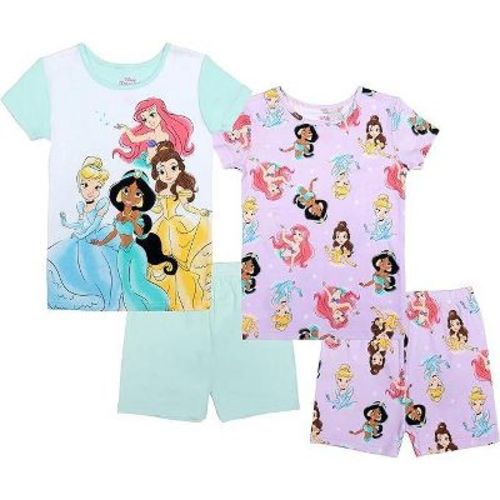 Disney Toddler Girl's Princess 4-Piece Cotton Pajama Sets