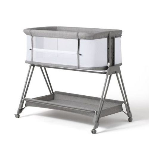Baby Bassinet Bedside Sleeper with Wheels and Storage Tray – Portable Adjustable Crib for Newborns