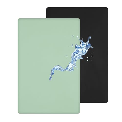 david's kids Waterproof Mini Crib Sheets, 2 Pack Ultra Soft Breathable Mini Crib Mattress Protector for Boys Girls, Universal Fit for Pack N Play, Playard and Mini Crib Mattresses, Black & Sage Green