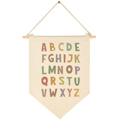 Alphabet Educational-Wall Decor Gifts for Baby Boys Girls Kids-Canvas Hanging Flag Pennant Banner Wall Decor Gifts for Classroom Nursery Homeschool Baby Room Playroom Reading Room Bedroom