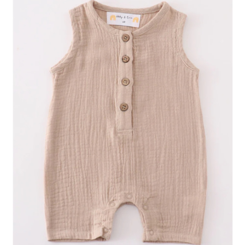Premium Beige muslin boy bubble – HoneyBean