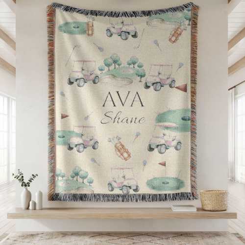 Personalized Baby Blanket, Baby Golf Blanket, Custom Baby Name Blanket, Nursery Decor Gifts, Newborn Custom Blanket, Baby Shower Gift