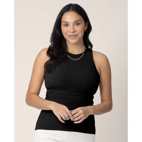 Ribbed Bamboo Racerback Nursing Tank | Black - Kindred Bravely