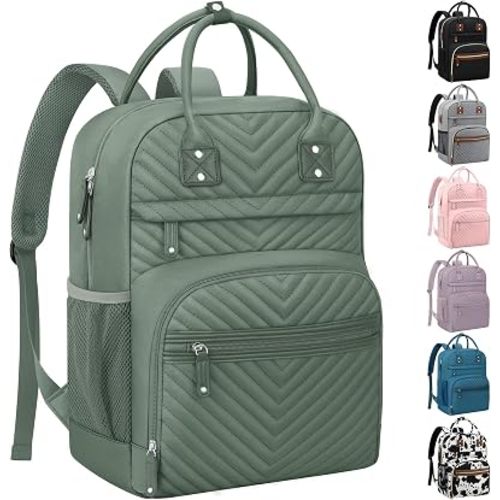 Tenot Diaper Bag Backpack for Women with Insulated Pockets Green