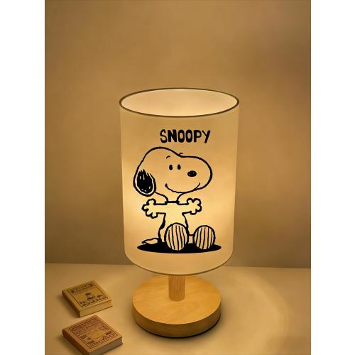 Little Dog Night Light, Fabric Shade, Wooden Base, Kids Room Decor