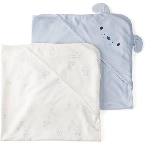 Carter's Baby Hooded Towel (2-pk Ivory/Blue)