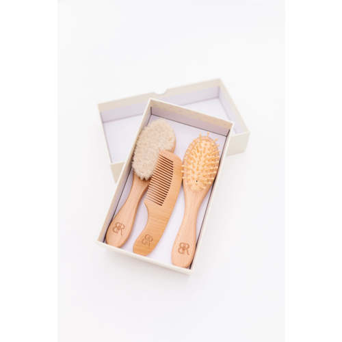 3 Piece Wooden Brush Set