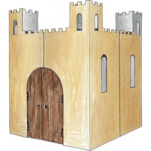 Easy Playhouse Cardboard Blank Castle - Kids Fort for Indoor & Outdoor Art
