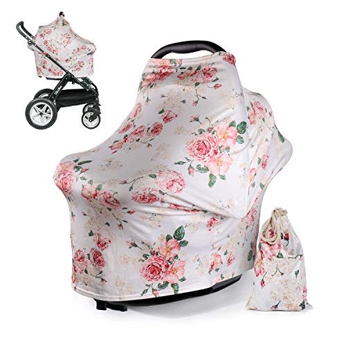 DSYJ Nursing Cover for Breastfeeding Super Soft Cotton Multi Use for Baby Car Seat Covers Canopy Shopping Cart Cover Scarf Light Blanket Stroller Cover