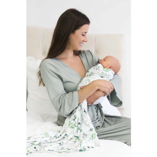 Moss-Bamboo Knit Maternity Robe | Solids