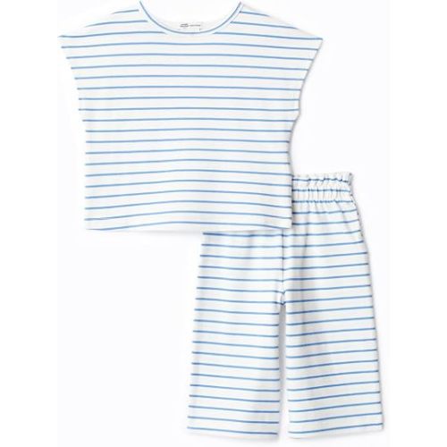 Amazon Essentials x Sofia Grainge Toddlers and Baby Girls' Cotton Pique Short Sleeve T-Shirt & Pants Play Set