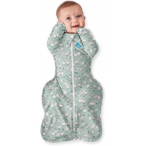 Love to Dream Swaddle UP, Baby Sleep Sack, Self-Soothing Swaddles for Newborns, Improves Sleep, Snug Fit Helps Calm Startle Reflex, New Born Essentials for Baby, 1.0 TOG, 8-13 lbs, Deep Olive