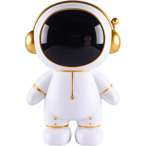Astronaut Piggy Bank Coin Bank，Cute Spaceman Money Box Astronaut Figurine Decor Desktop Sculpture Statue Ornament Funny Astronaut Decorations for Kids, Boys, Girls(Gold)