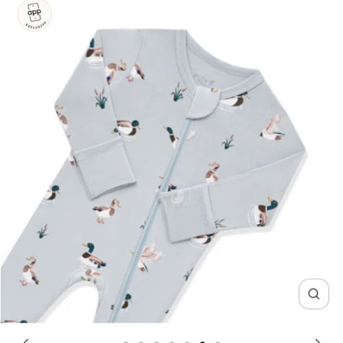 Zippered Footie in Mallard Duck