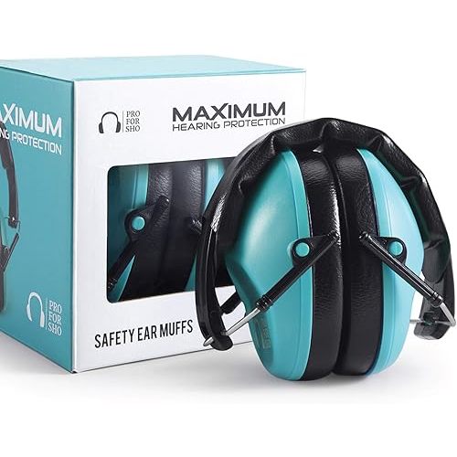 Pro For Sho 34dB NRR Hearing Protection Ear Muffs - Highest NRR in Compact Design, Ear Protection for Shooting, Mowing, Work