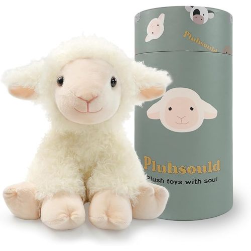 Microwavable & Weighted Stuffed Animals,Lamb Sheep Stuffed Animal 8.5 Inch, 1.1 Lbs,Cute Soft Plush Toys for Boys, Girls, Babies & Toddlers（Lightly Scented with Lavender