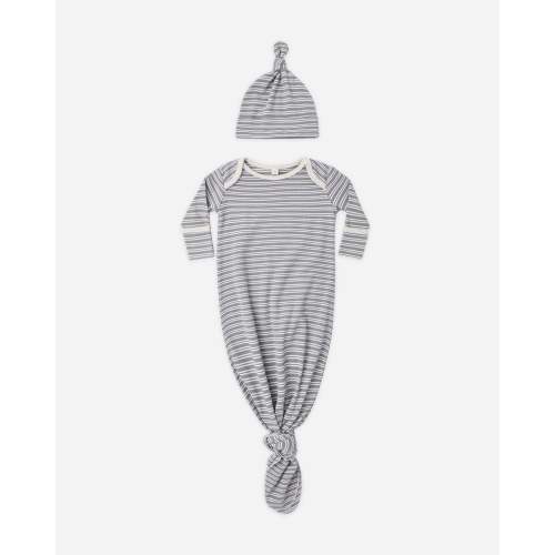 Knotted Baby Gown + Hat Set Celestial