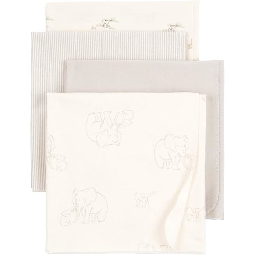Carter's Baby Unisex Receiving Blankets 4-Pack (Cream Elephant)