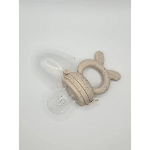 Baby Fruit Pacifier Silicone Feeder and Teether for Infant, Self Feeding, Teething Relief Toy feeder Nibler (beige)