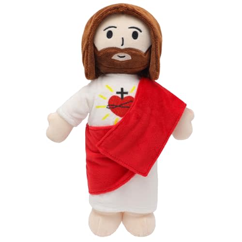 Yelakey 13" Jesus Plush Toy, Heart of Jesus Plushie Savior Stuffed Doll