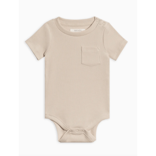 Dana Ribbed Short Sleeve Pocket Bodysuit