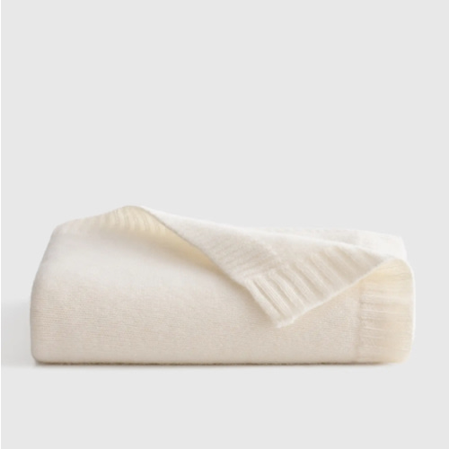 Luxe Knit Cashmere Baby Blanket in Ivory