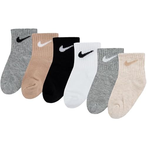 Nike Infant Baby Boys & Girls Lightweight Ankle, 6 Pack Socks, 6-24 Months