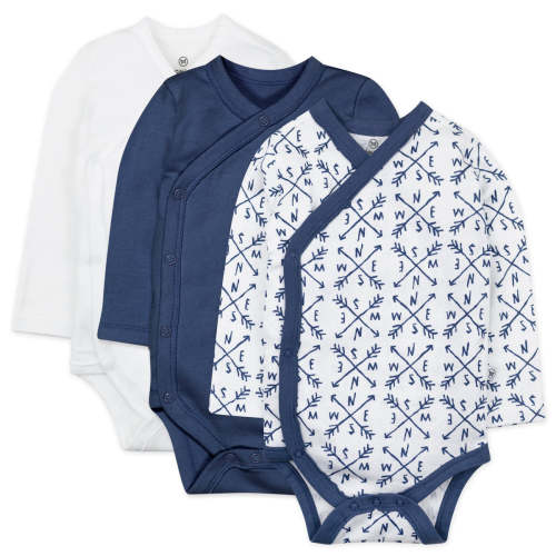 3-Pack Organic Cotton Long Sleeve Side-Snap Bodysuits | Honest Baby Clothing