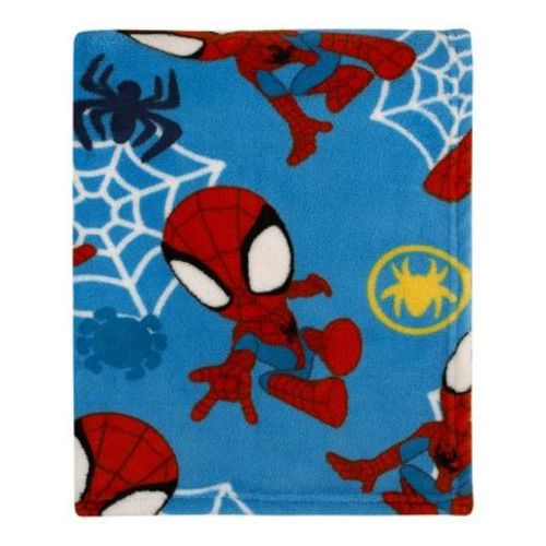 NoJo Marvel Spidey and His Amazing Friends Blue, Red and White Spidey Team Super Soft Toddler Blanket