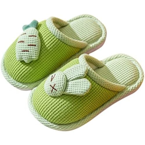 Cute Cotton Linen Slippers for Kids Girls Boys Aesthetic Comfy Soft Slip On Open Toe House Home Slippers 2025 Stylish